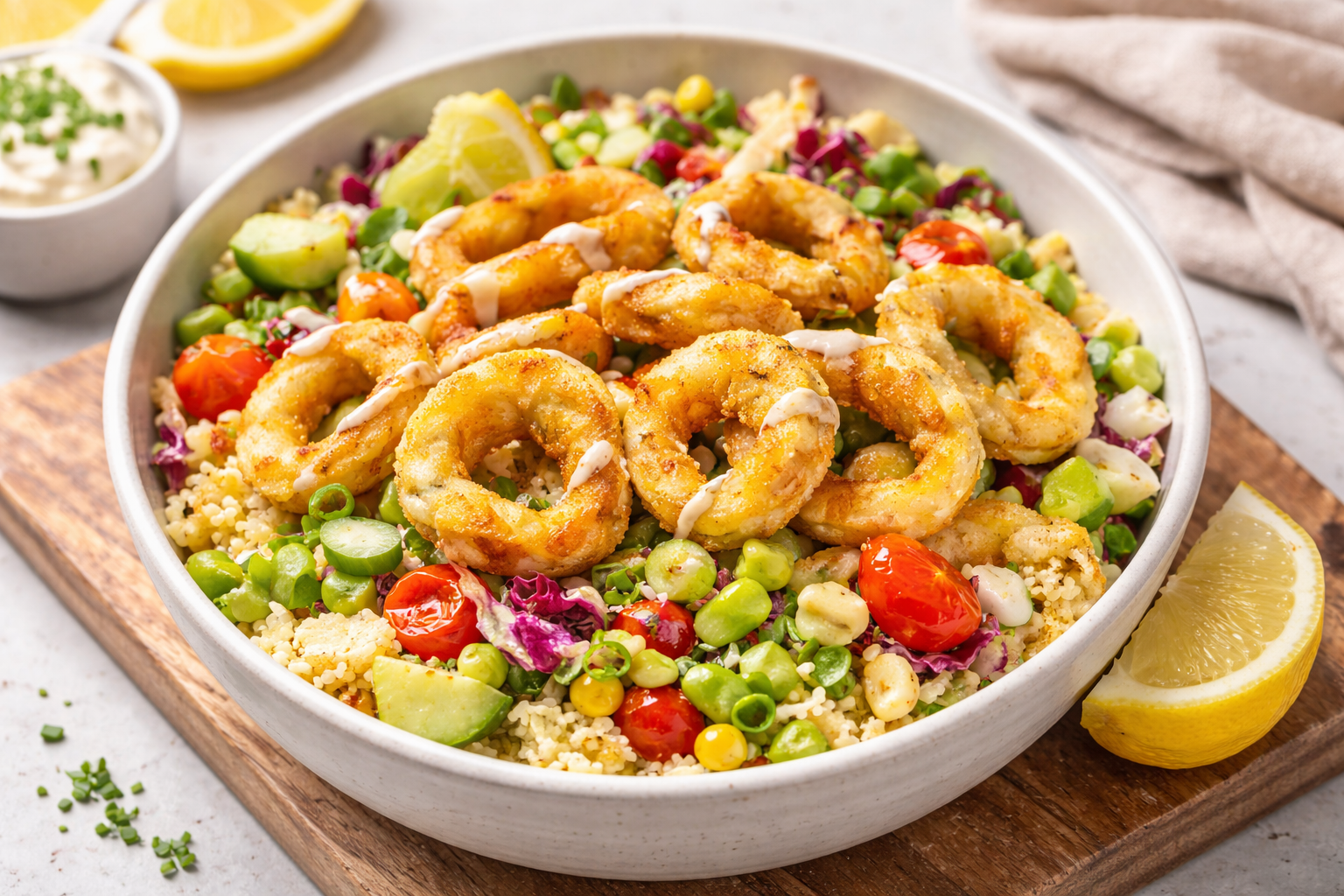 Beanstalk foods Seafood Rings “Calamari” Bowl