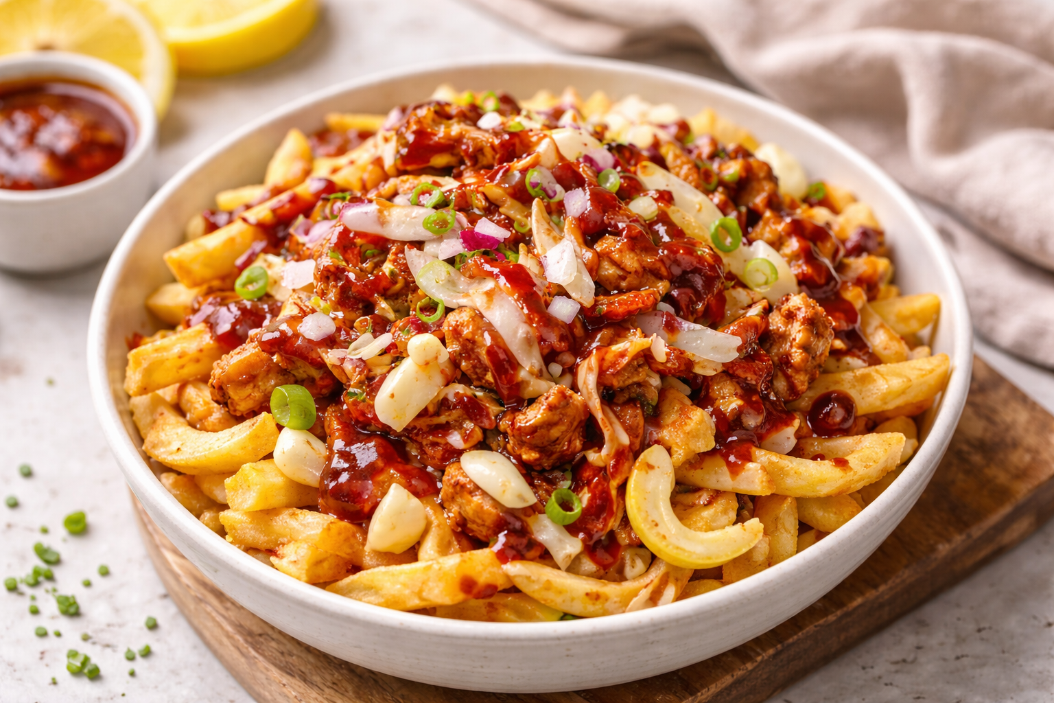 Novameat Pulled Pork Loaded Fries