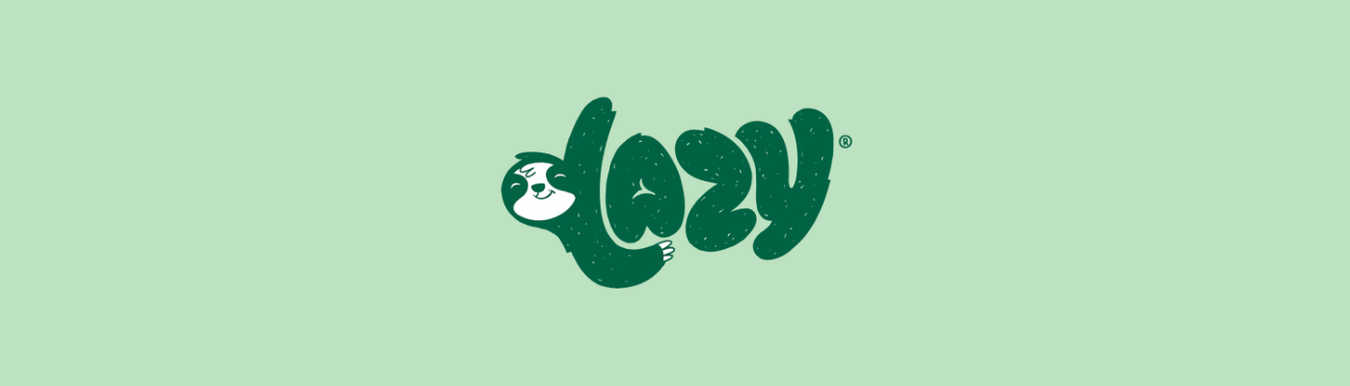 lazy brand logo on green background