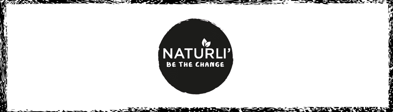 naturli logo on white background with black chalk style frame