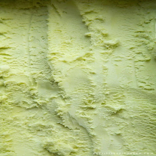 Close-up of green ice cream texture