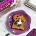 Ezekiel 4:9 cinnamon raisin bread  slice with butter and blueberries on a purple plate