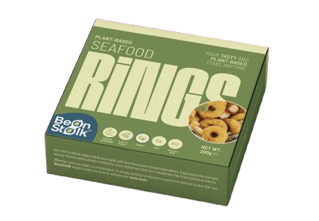 Box of Bean & Folk Seafood Rings on a white background