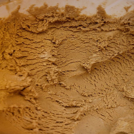close up of salted caramel ice cream