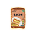 A package of Plenty Reasons Meatless Bacon, featuring a light brown label with a graphic of a bacon sandwich and various certification logos, set against a plain white background.