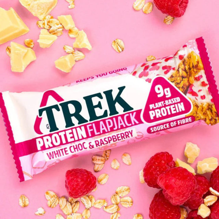 Trek Raspberry Bars Trek White Choc & Raspberry Flapjack (50g) — Mighty Plants